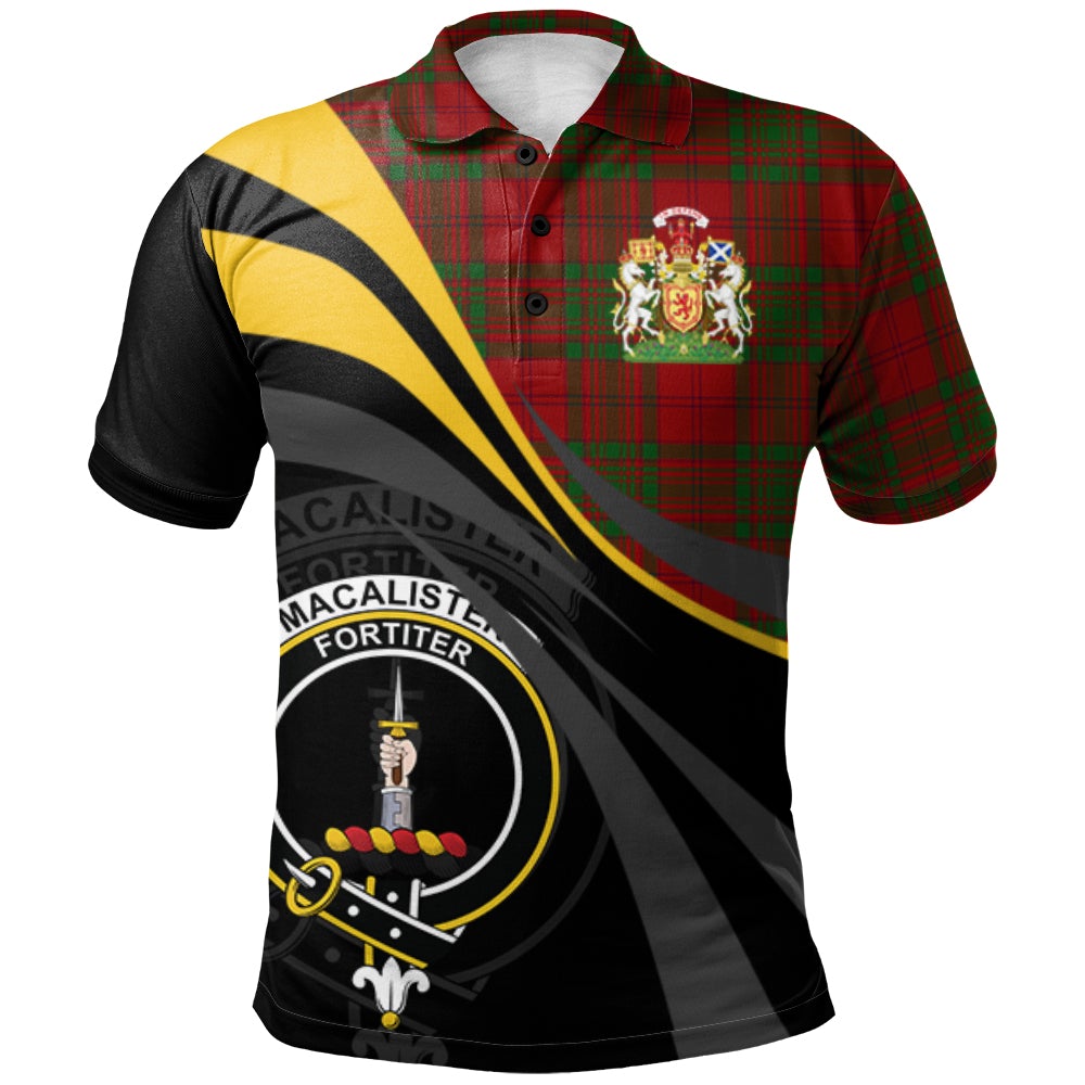 Clan MacAlister of Glenbarr Tartan Polo Shirt - Royal Coat Of Arms Style JV95 MacAlister of Glenbarr Tartan Tartan Polo   
