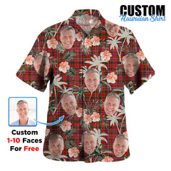 Clan MacAlister Modern Tartan Custom Face Hawaiian Shirt – Unisex Gift for Family Members, Summer Party HT23 MacAlister Modern Tartan Tartan Hawaii Shirt