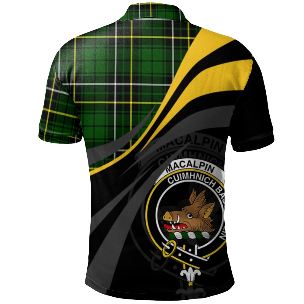 Clan MacAlpin (MacAlpine) Modern Tartan Polo Shirt - Royal Coat Of Arms Style PX51 MacAlpin (MacAlpine) Modern Tartan Tartan Polo   