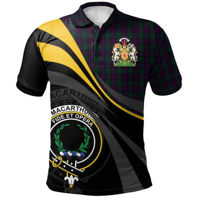 Clan MacArthur of Milton Hunting Tartan Polo Shirt - Royal Coat Of Arms Style GK31