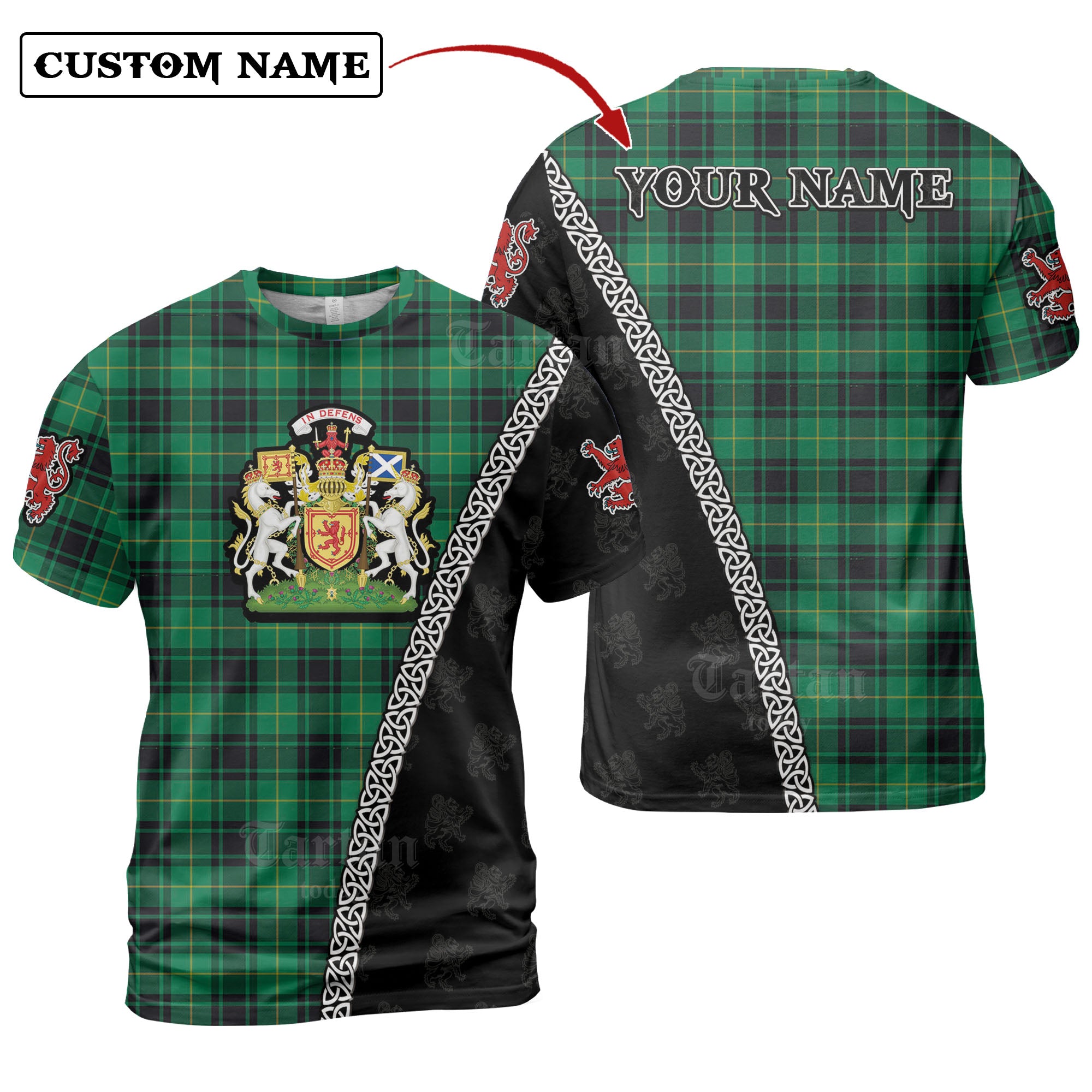 MacArthur Ancient Tartan Shirt with Scotland Coat of Arms & Custom Name UV24