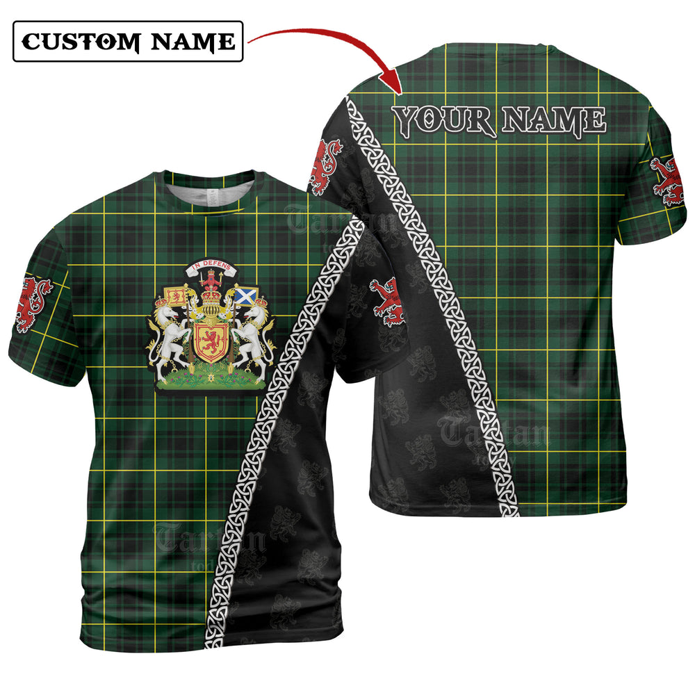 MacArthur Modern Tartan Shirt with Scotland Coat of Arms & Custom Name WD15