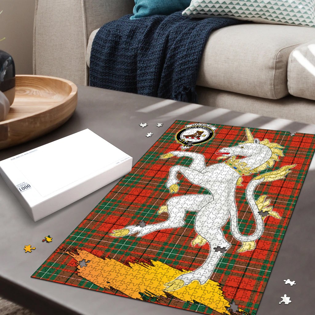 Clan MacAulay Ancient Tartan Crest Unicorn Scotland Jigsaw Puzzles Gift For Family GI68 Clan MacAulay Tartan Today   