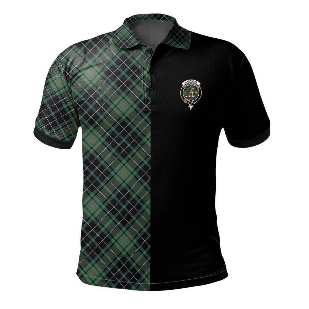 Clan MacAulay Hunting Ancient Tartan Polo Shirt Half of Me - Cross Style UN42 MacAulay Hunting Ancient Tartan Tartan Polo   
