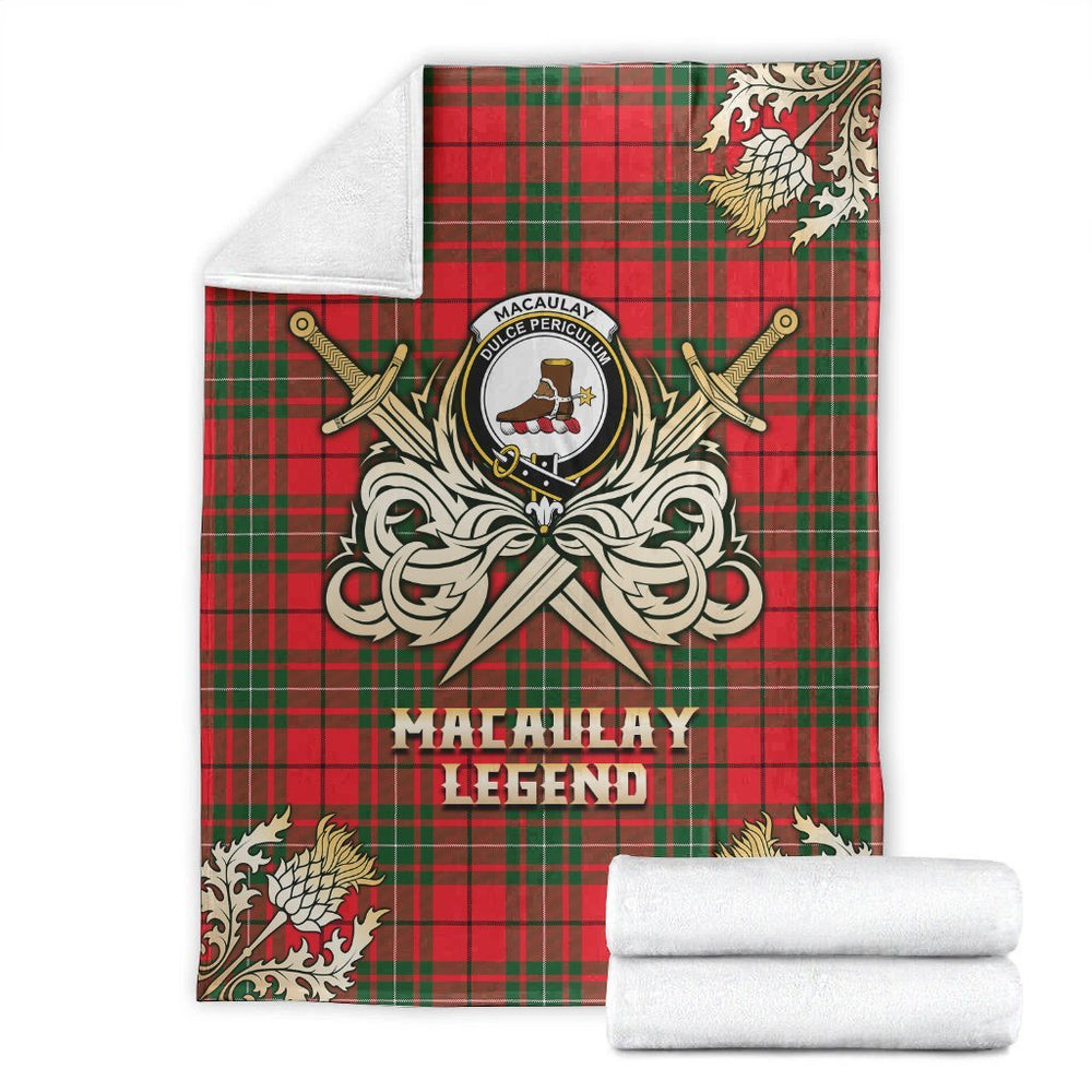 Clan MacAulay Modern Tartan Gold Courage Symbol Blanket OU45 Clan MacAulay Tartan Today   