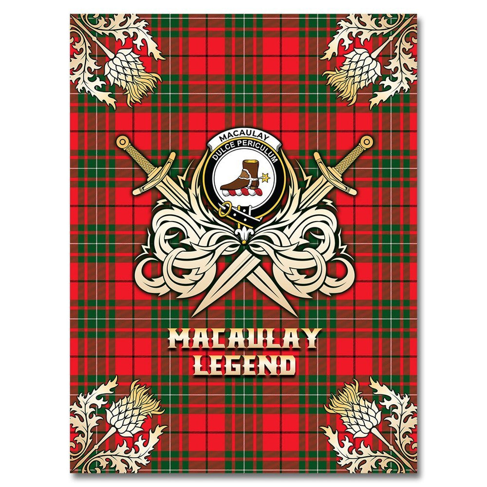 Clan MacAulay Modern Tartan Gold Courage Symbol Blanket OU45 Clan MacAulay Tartan Today   