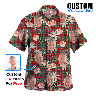 Clan MacBain Tartan Custom Face Hawaiian Shirt – Unisex Gift for Family Members, Summer Party