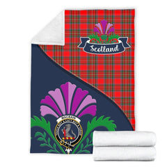 Clan MacBain Tartan Crest Premium Blanket Thistle Style QW90 Clan MacBain Tartan Today   