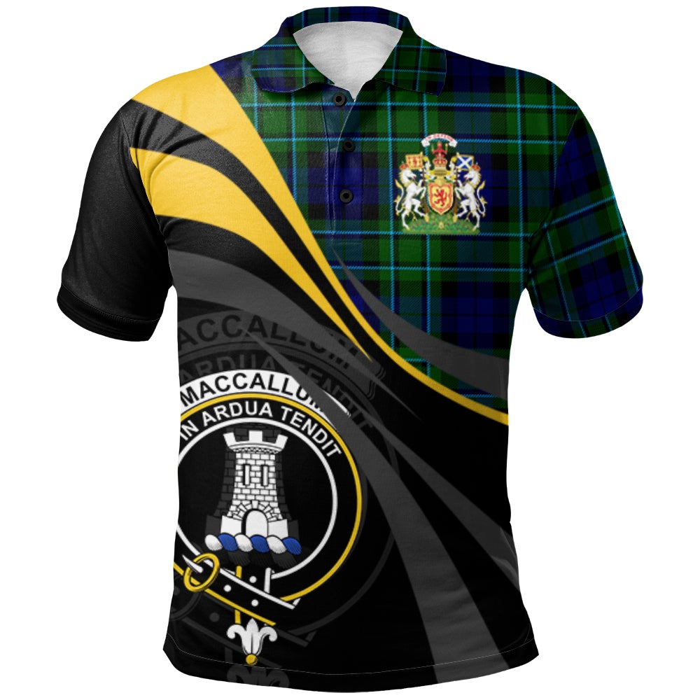 Clan MacCallum Modern Tartan Polo Shirt - Royal Coat Of Arms Style BD29 MacCallum Modern Tartan Tartan Polo   