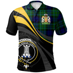 Clan MacCallum Modern Tartan Polo Shirt - Royal Coat Of Arms Style BD29 MacCallum Modern Tartan Tartan Polo   