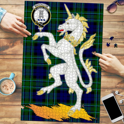 Clan MacCallum Modern Tartan Crest Unicorn Scotland Jigsaw Puzzles Gift For Family
