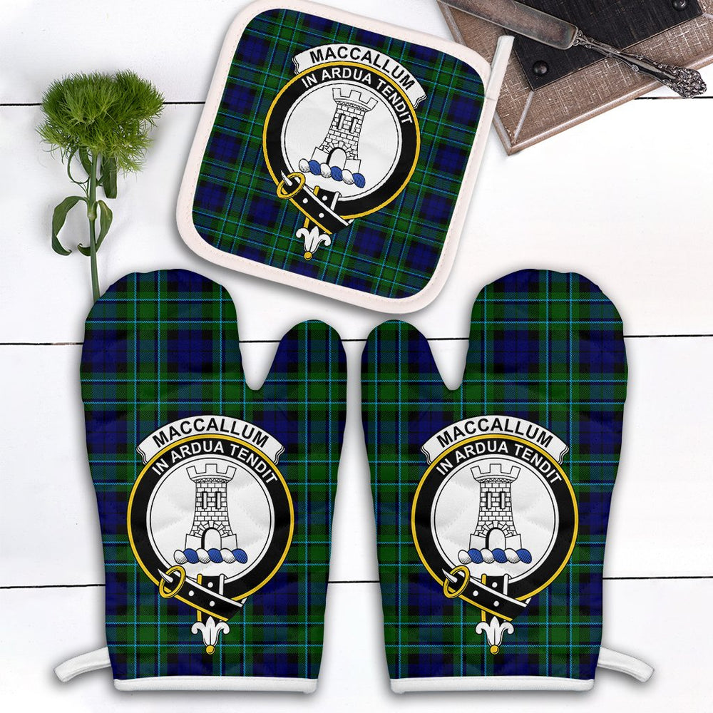 Clan MacCallum Modern Tartan Crest Oven Mitt And Pot Holder (2 Oven Mitts + 1 Pot Holder) OZ14 Clan MacCallum Tartan Today   