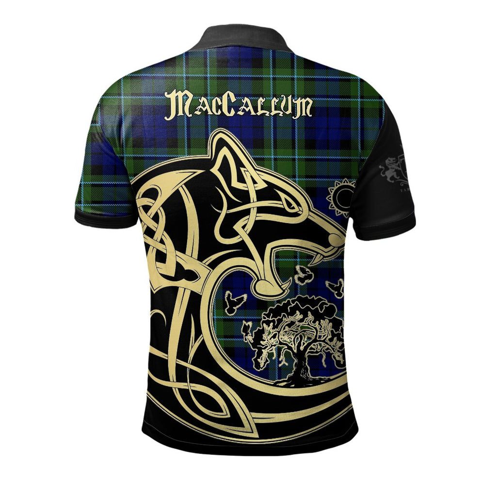 Clan MacCallum Modern Tartan Polo Shirt Viking Wolf HX71 MacCallum Modern Tartan Tartan Polo   