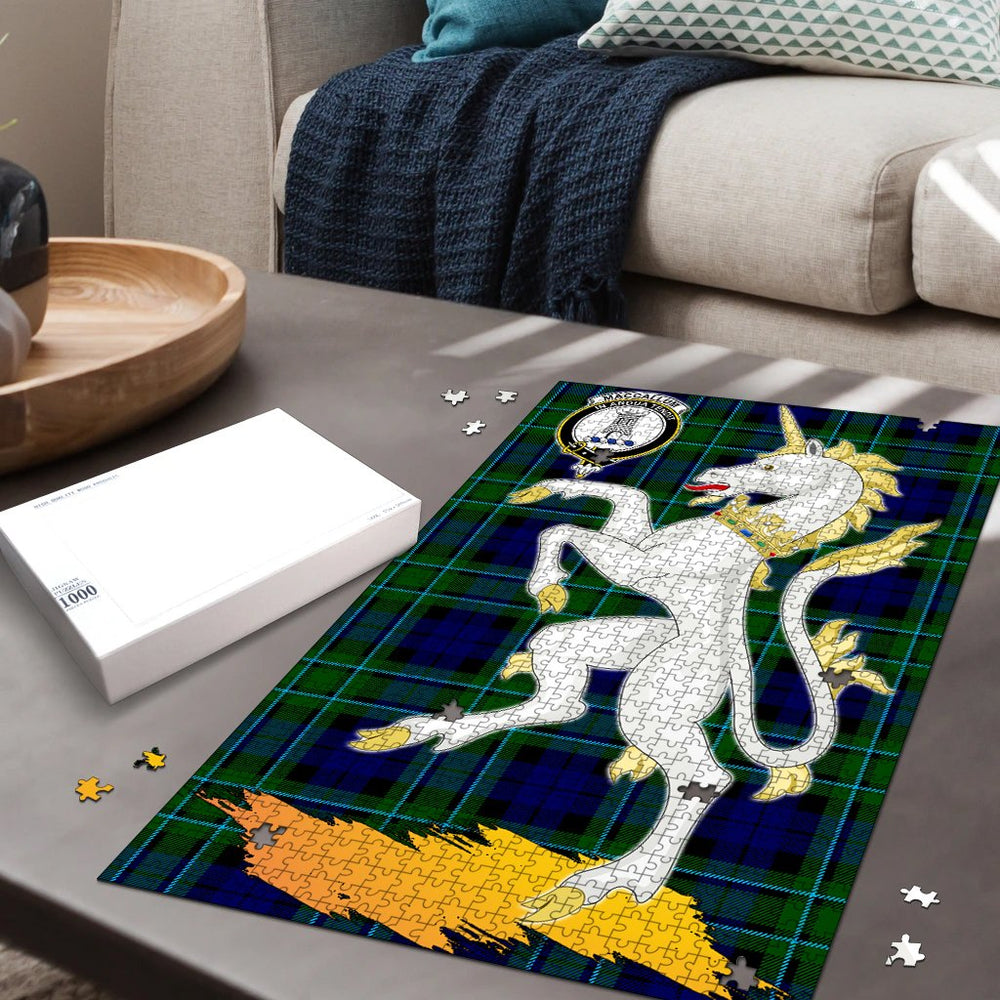 Clan MacCallum Modern Tartan Crest Unicorn Scotland Jigsaw Puzzles Gift For Family RK12 Clan MacCallum Tartan Today   