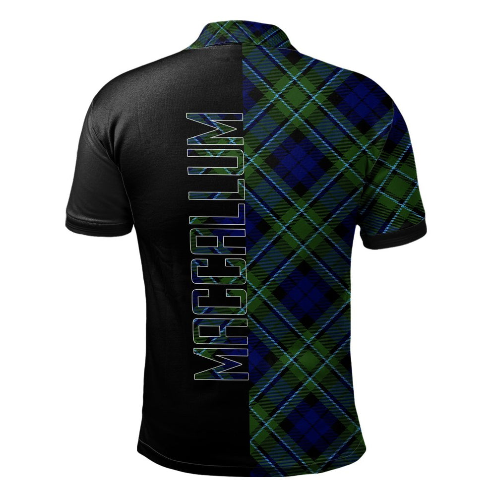 Clan MacCallum Modern Tartan Polo Shirt Half of Me - Cross Style EC61 MacCallum Modern Tartan Tartan Polo   