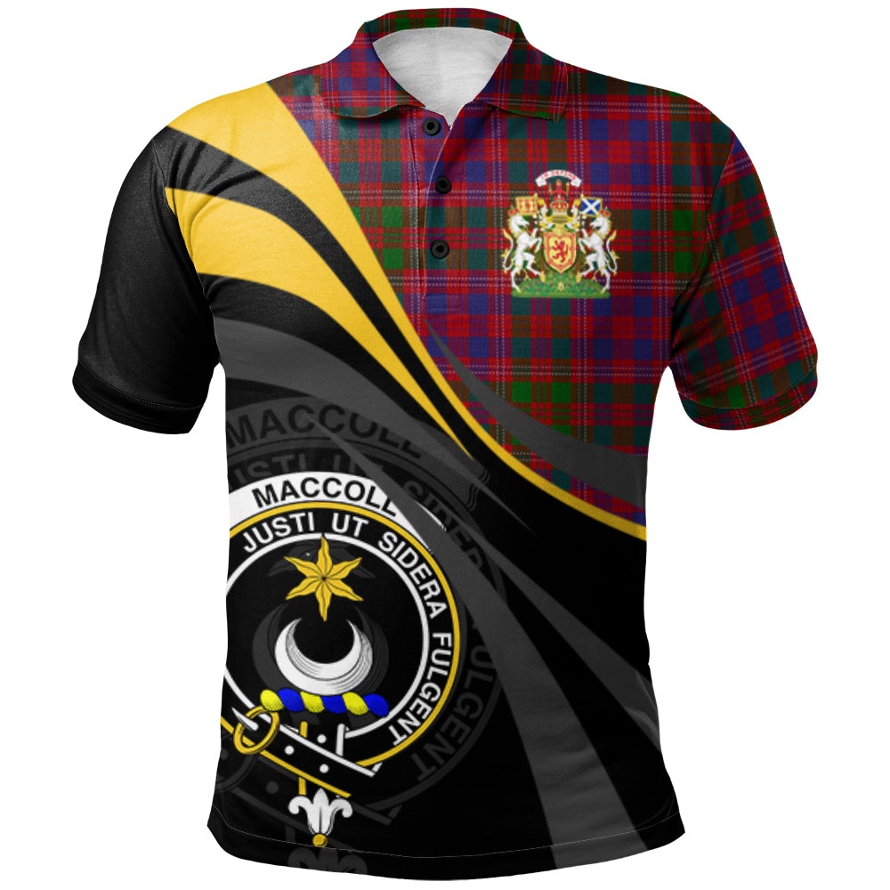Clan MacColl Hunting Tartan Polo Shirt - Royal Coat Of Arms Style VZ28 MacColl Hunting Tartan Tartan Polo   