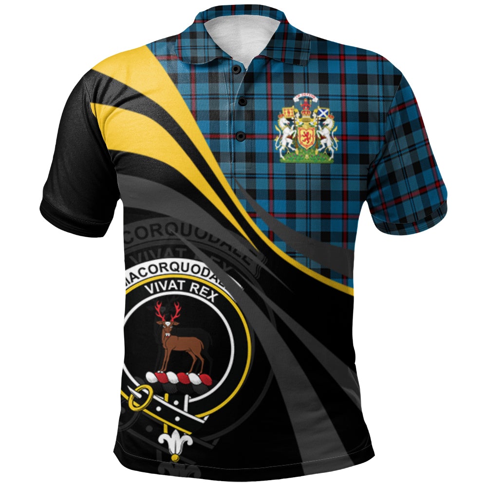 Clan MacCorquodale Tartan Polo Shirt - Royal Coat Of Arms Style MO71 MacCorquodale Tartan Tartan Polo   
