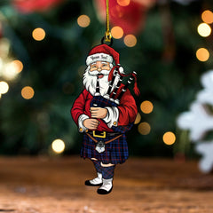MacCorquodale Modern Tartan Wood Acrylic Ornament Santa Personalized