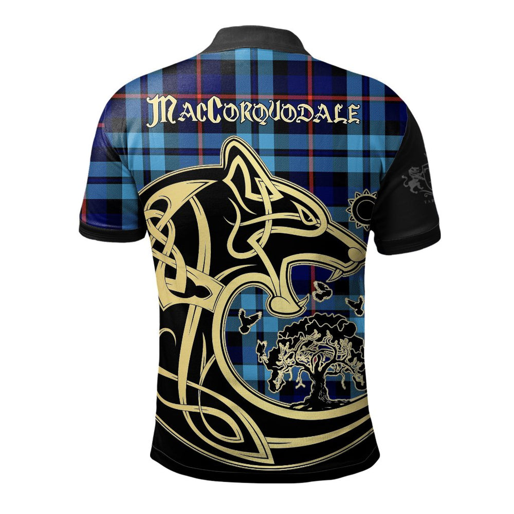 Clan MacCorquodale Tartan Polo Shirt Viking Wolf RH23 MacCorquodale Tartan Tartan Polo   