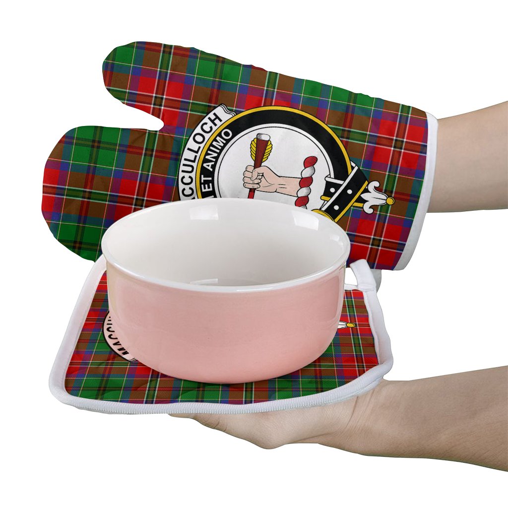 Clan MacCulloch Tartan Crest Oven Mitt And Pot Holder (2 Oven Mitts + 1 Pot Holder) RO27 Clan Borthwick Tartan Today   