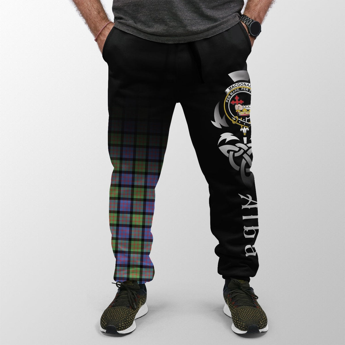 Clan MacDonald Ancient Tartan Crest Jogger Sweatpants  Alba Celtic Style KM86 Clan MacDonald Tartan Today   