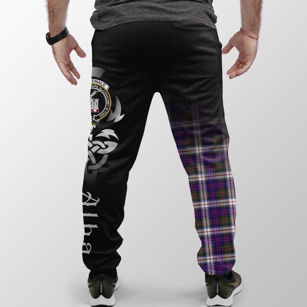 Clan MacDonald Dress Modern Tartan Crest Jogger Sweatpants  Alba Celtic Style GZ47 Clan MacDonald Tartan Today   