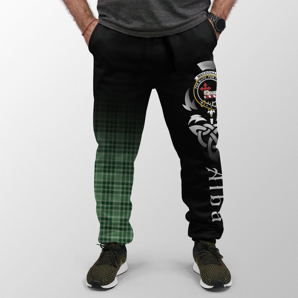 Clan MacDonald Lord Of The Isles Hunting Tartan Crest Jogger Sweatpants  Alba Celtic Style DP76 Clan MacDonald Tartan Today   