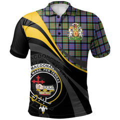 Clan MacDonald Ancient Tartan Polo Shirt - Royal Coat Of Arms Style QX13 MacDonald Ancient Tartan Tartan Polo   