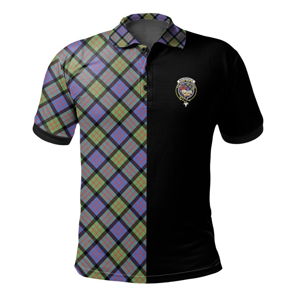 Clan MacDonald Ancient Tartan Polo Shirt Half of Me - Cross Style SO22 MacDonald Ancient Tartan Tartan Polo   