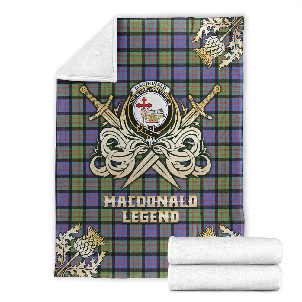 Clan MacDonald Ancient Tartan Gold Courage Symbol Blanket AX34 Clan MacDonald Tartan Today   