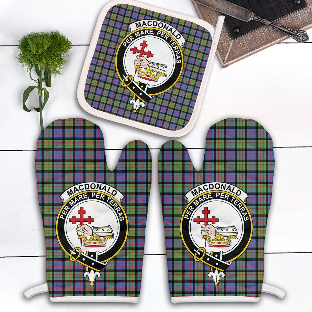 Clan MacDonald Ancient Tartan Crest Oven Mitt And Pot Holder (2 Oven Mitts + 1 Pot Holder) ES11 Clan MacDonald Tartan Today   