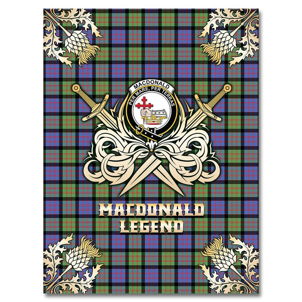Clan MacDonald Ancient Tartan Gold Courage Symbol Blanket QX64 Clan MacDonald Tartan Today   