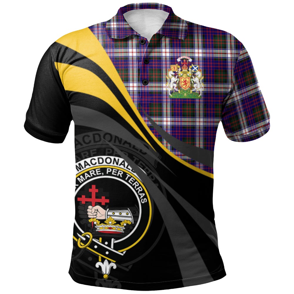 Clan MacDonald Dress Modern Tartan Polo Shirt - Royal Coat Of Arms Style BQ82 MacDonald Dress Modern Tartan Tartan Polo   