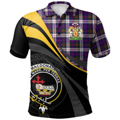 Clan MacDonald Dress Modern Tartan Polo Shirt - Royal Coat Of Arms Style BQ82 MacDonald Dress Modern Tartan Tartan Polo   