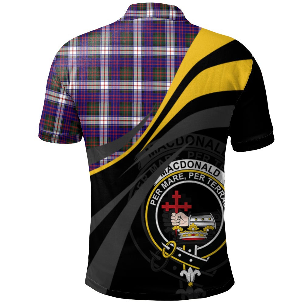 Clan MacDonald Dress Modern Tartan Polo Shirt - Royal Coat Of Arms Style BQ82 MacDonald Dress Modern Tartan Tartan Polo   