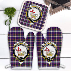 Clan MacDonald Dress Modern Tartan Crest Oven Mitt And Pot Holder (2 Oven Mitts + 1 Pot Holder) TQ14 Clan MacDonald Tartan Today   
