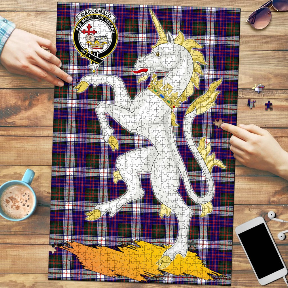 Clan MacDonald Dress Modern Tartan Crest Unicorn Scotland Jigsaw Puzzles Gift For Family CW96 Clan MacDonald Tartan Today   