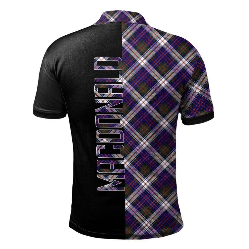 Clan MacDonald Dress Modern Tartan Polo Shirt Half of Me - Cross Style MS51 MacDonald Dress Modern Tartan Tartan Polo   