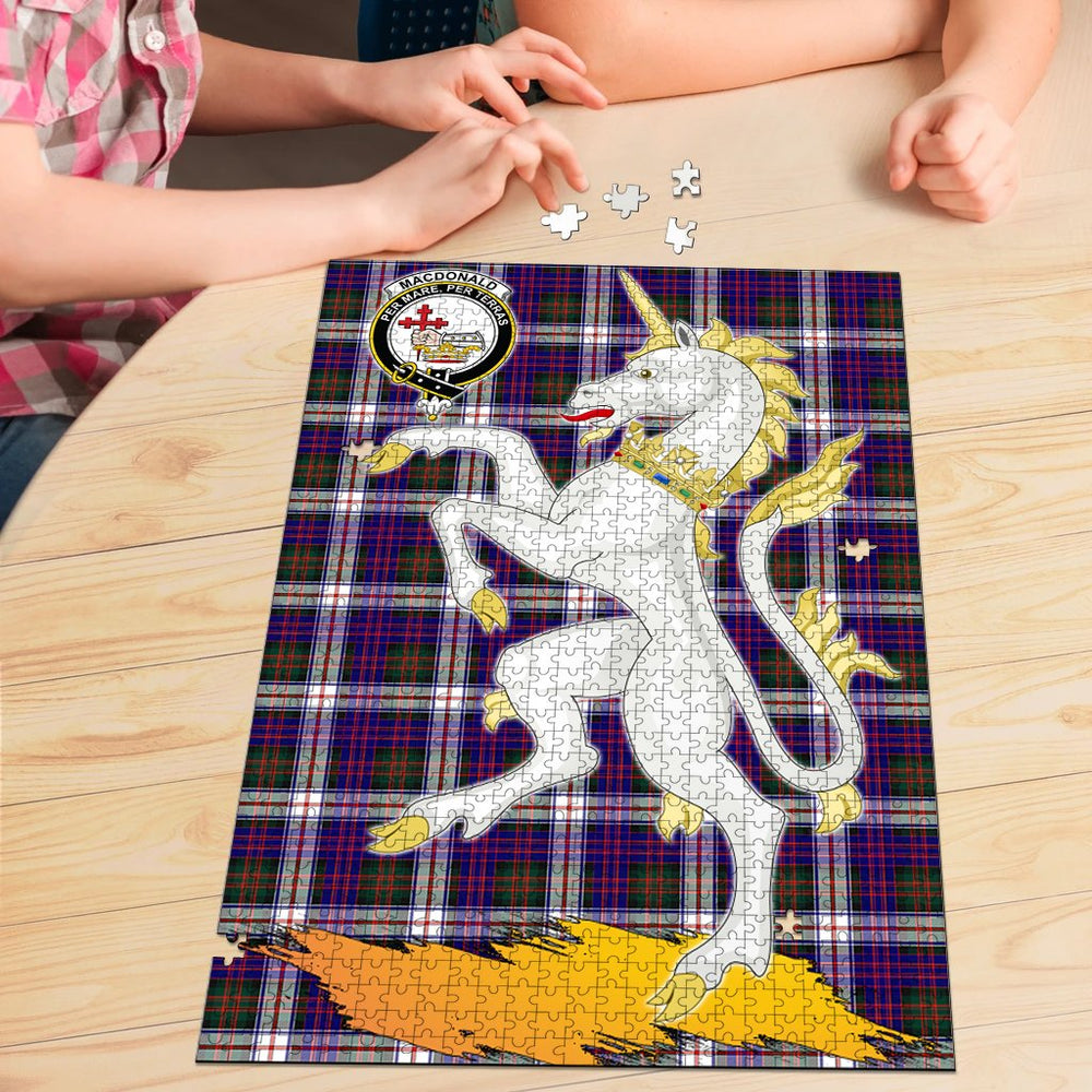 Clan MacDonald Dress Modern Tartan Crest Unicorn Scotland Jigsaw Puzzles Gift For Family CW96 Clan MacDonald Tartan Today   
