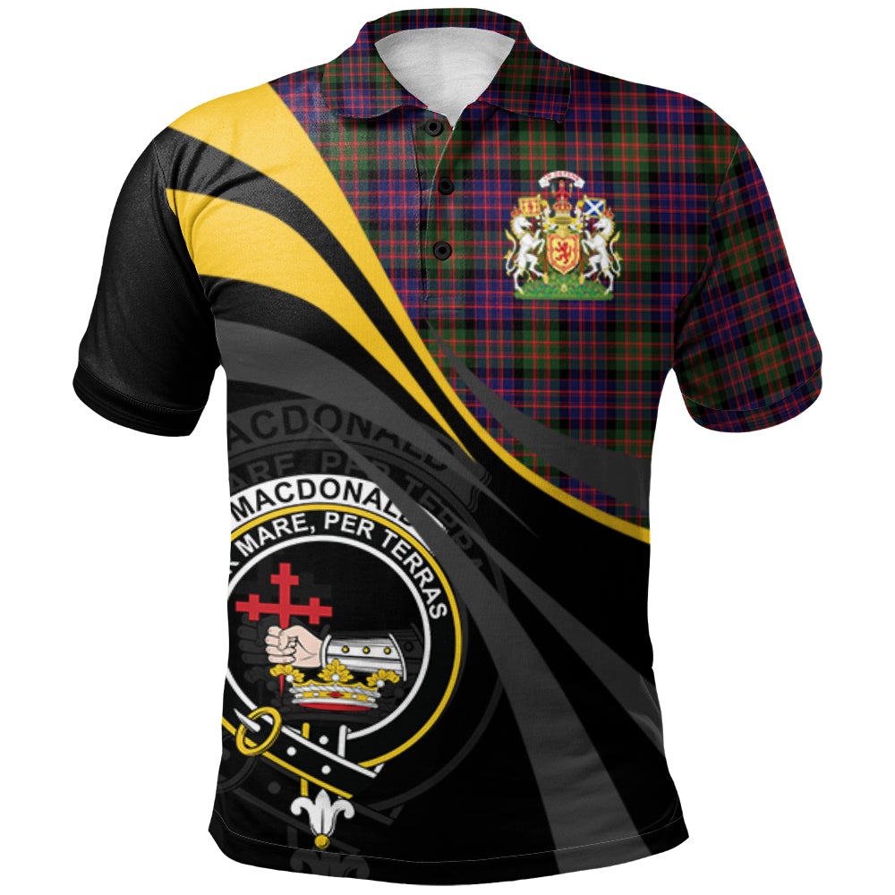 Clan MacDonald Modern Tartan Polo Shirt - Royal Coat Of Arms Style FS55 MacDonald Modern Tartan Tartan Polo   