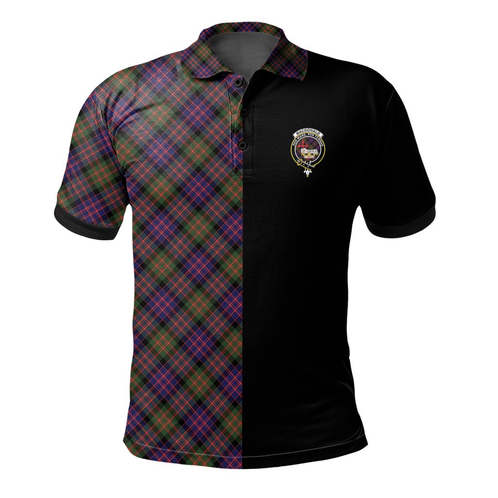 Clan MacDonald Modern Tartan Polo Shirt Half of Me - Cross Style GR14 MacDonald Modern Tartan Tartan Polo   
