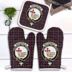 Clan MacDonald Modern Tartan Crest Oven Mitt And Pot Holder (2 Oven Mitts + 1 Pot Holder) PG16 Clan MacDonald Tartan Today   