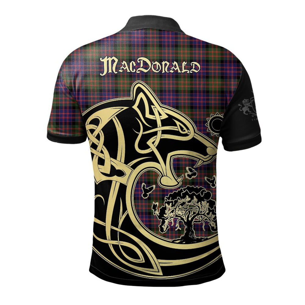 Clan MacDonald Modern Tartan Polo Shirt Viking Wolf VC71 MacDonald Modern Tartan Tartan Polo   
