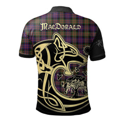 Clan MacDonald Modern Tartan Polo Shirt Viking Wolf VC71 MacDonald Modern Tartan Tartan Polo   