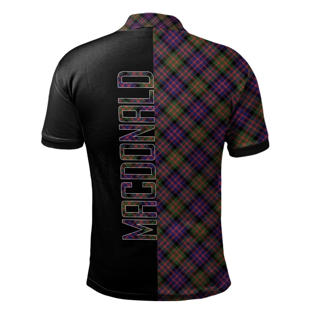 Clan MacDonald Modern Tartan Polo Shirt Half of Me - Cross Style GR14 MacDonald Modern Tartan Tartan Polo   