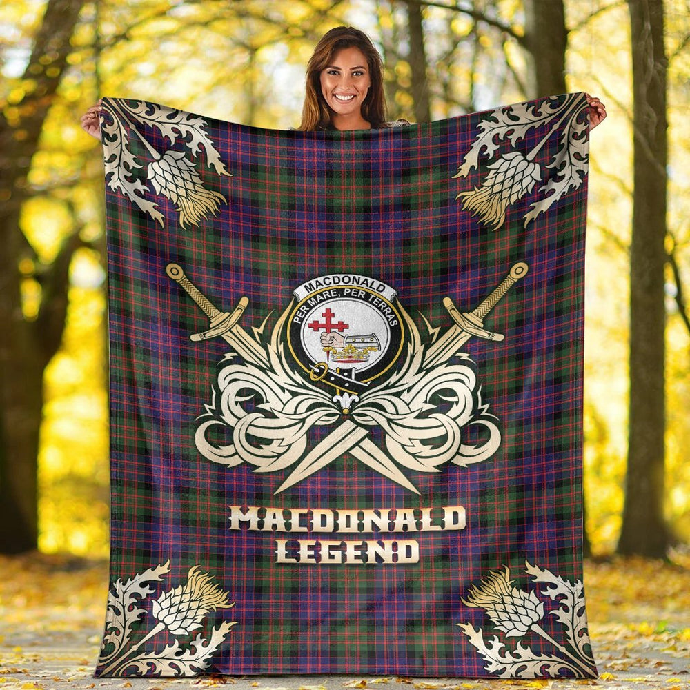 Clan MacDonald Modern Tartan Gold Courage Symbol Blanket WA98 Clan MacDonald Tartan Today   