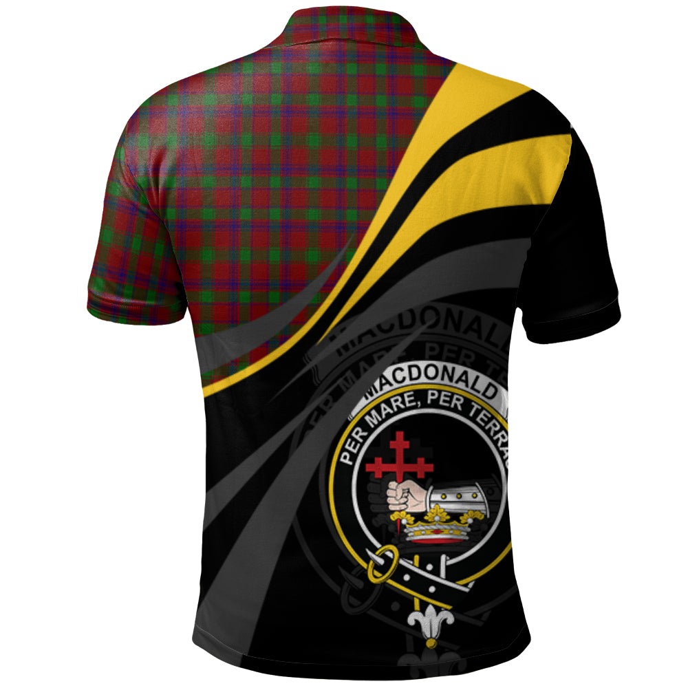 Clan MacDonald of Aird and Valley Tartan Polo Shirt - Royal Coat Of Arms Style KO29 MacDonald of Aird and Valley Tartan Tartan Polo   