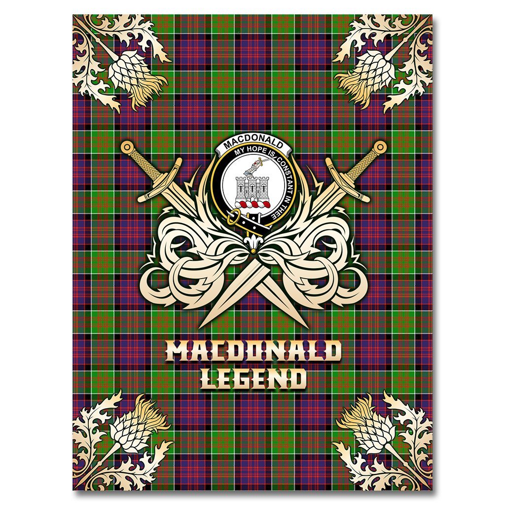 Clan MacDonald of Clanranald Tartan Gold Courage Symbol Blanket IU85 Clan MacDonald of Clanranald Tartan Today   