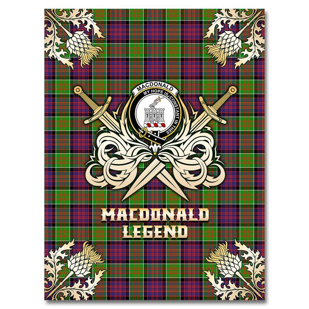 Clan MacDonald of Clanranald Tartan Gold Courage Symbol Blanket IU85 Clan MacDonald of Clanranald Tartan Today   