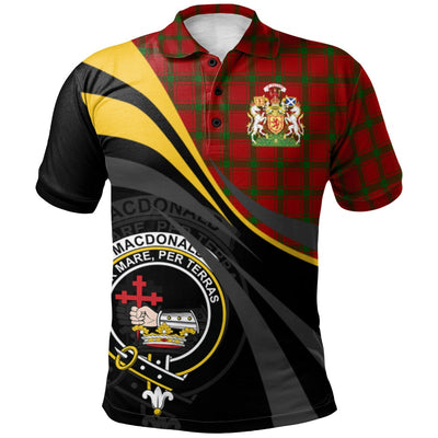 Clan MacDonald of Sleat Tartan Polo Shirt - Royal Coat Of Arms Style
